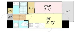 エステムコート難波Ⅶビヨンド【6階】の間取り