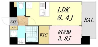 プレサンスOSAKA東成中本ハーヴィル【8階】の間取り