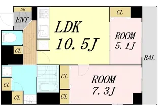 BRAVI南堀江【15階】の間取り