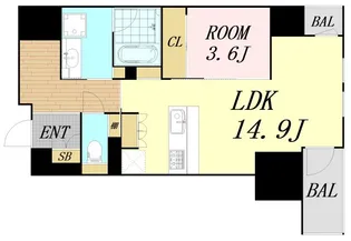 THE WEAVE MINAMI SEMBA【5階】の間取り