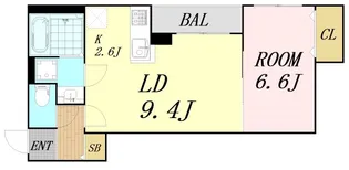 大阪府大阪市浪速区立葉2丁目【アパート】の間取り