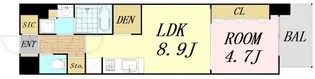 アーバネックス梅田中崎町Ⅱ【10階】の間取り