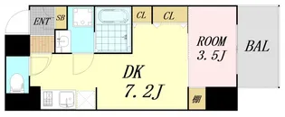 ワールドアイ京町堀【12階】の間取り