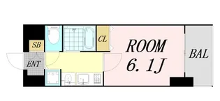 プレサンス心斎橋ザ・スタイル【7階】の間取り