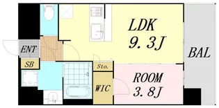 プレサンス難波デヴァンテ【10階】の間取り