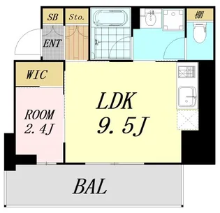 ルフォンプログレ堺筋本町タワーレジデンス【14階】の間取り