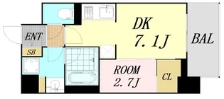 アーバネックス新町Ⅱ【8階】の間取り