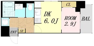 ライフフィールドなにわ本町RUELLE【9階】の間取り