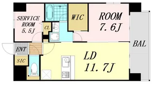 ラフィネール大阪十三【2階】の間取り