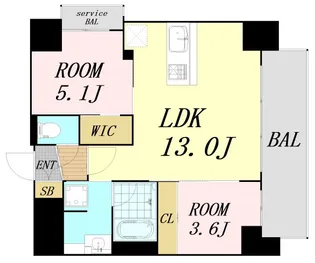 ノルデンタワー南森町アドバンス【6階】の間取り