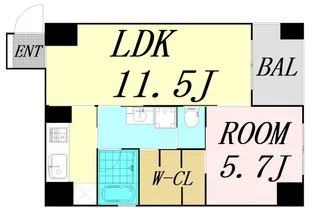 ルクレ堺筋本町レジデンス【8階】の間取り