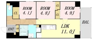 プレサンスNEO新深江リュミエル【5階】の間取り
