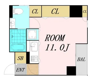 フローライト長堀橋【3階】の間取り