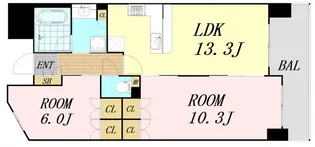 大阪府大阪市中央区日本橋2丁目【マンション】の間取り