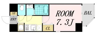 クレストタップ京橋【13階】の間取り