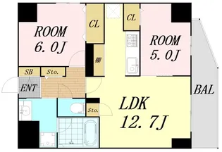 大阪府大阪市東成区東小橋1丁目【マンション】の間取り