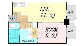 プレサンスNEO中之島公園【5階】の間取り