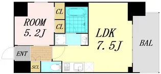 プレジオ難波【6階】の間取り