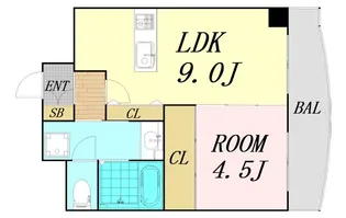 シャンクレール南堀江【6階】の間取り