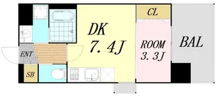 ビガーポリス486与力町公園Ⅱ【2階】の間取り