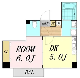 ジェイプライド難波南【2階】の間取り