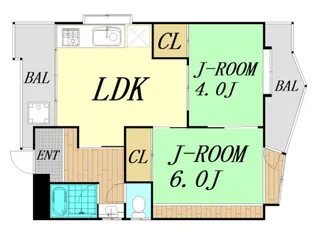 D・Sハイツ同心【4階】の間取り