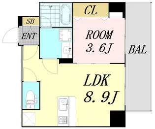 ブエナビスタ難波サウスタワー【2階】の間取り
