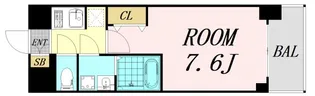 S-RESIDENCE難波大国町domina【3階】の間取り