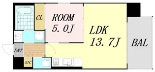 大阪府大阪市淀川区新高5丁目【マンション】の間取り