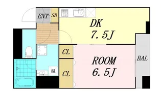 大阪府大阪市中央区南新町2丁目【マンション】の間取り