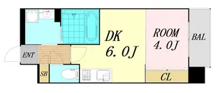 エステムコート難波3ラグース【4階】の間取り