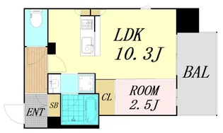 シーズンフラッツ福島【11階】の間取り