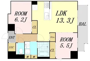 大阪府大阪市中央区農人橋2丁目【マンション】の間取り