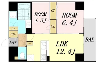 大阪府大阪市中央区内平野町1丁目【マンション】の間取り