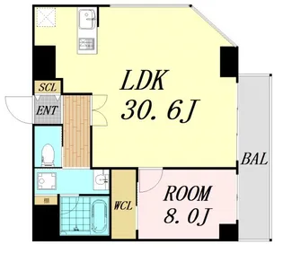 大阪府大阪市中央区農人橋3丁目【マンション】の間取り