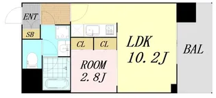 シーズンフラッツ中崎【8階】の間取り
