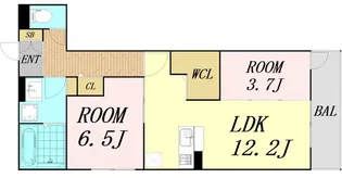 ラ・パーチェ江坂Ⅱ【1階】の間取り