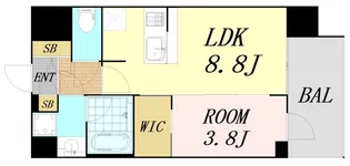 シーズンフラッツ中崎【7階】の間取り