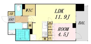 大阪府大阪市都島区都島北通1丁目【マンション】の間取り