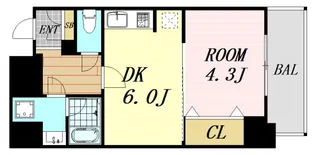 S-RESIDENCE江坂【7階】の間取り