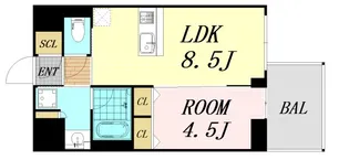 S-RESIDENCE福島diverse【9階】の間取り