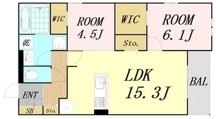 グリーンコート淡路【3階】の間取り