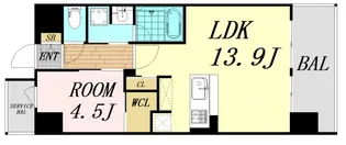 アーバネックス中崎町Ⅱ【8階】の間取り