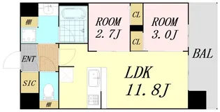 コンフォリア・リヴ新大阪西宮原ソルテラス【4階】の間取り