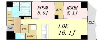 コンフォリア・リヴ谷町四丁目 【9階】の間取り