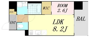 コンフォリア・リヴ南森町Ⅱ【13階】の間取り