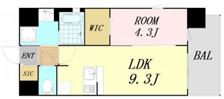 Quintet NAMBA(旧:レジュールアッシュNAMBA)【4階】の間取り