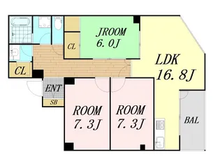 シオンズガーデン花川【1階】の間取り