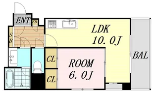 CITY SPIRE十三東【6階】の間取り