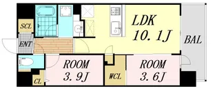 アーバネックス大阪天満宮Ⅱ【2階】の間取り